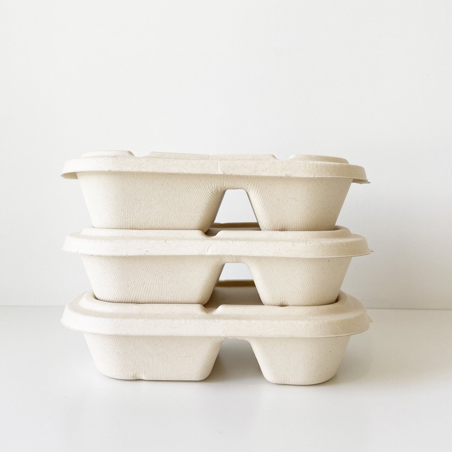 850mL 2 compartment Oval Bowl - Sugarcane Bagasse Food Container