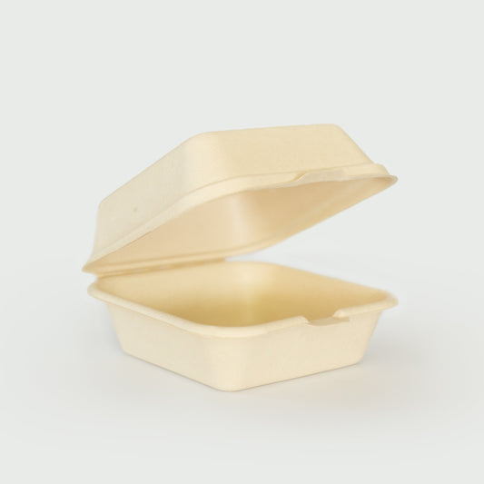 450mL Clamshell - Sugarcane Bagasse Food Container